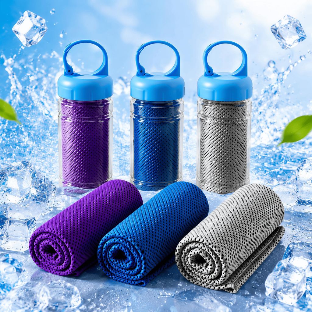3 Stück Sporthandtuch Cooling Towel, 100 x 30 cm, Produktbild 