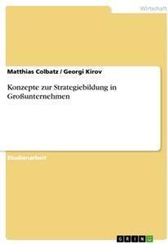 Konzepte zur Strategiebildung in Großunternehmen