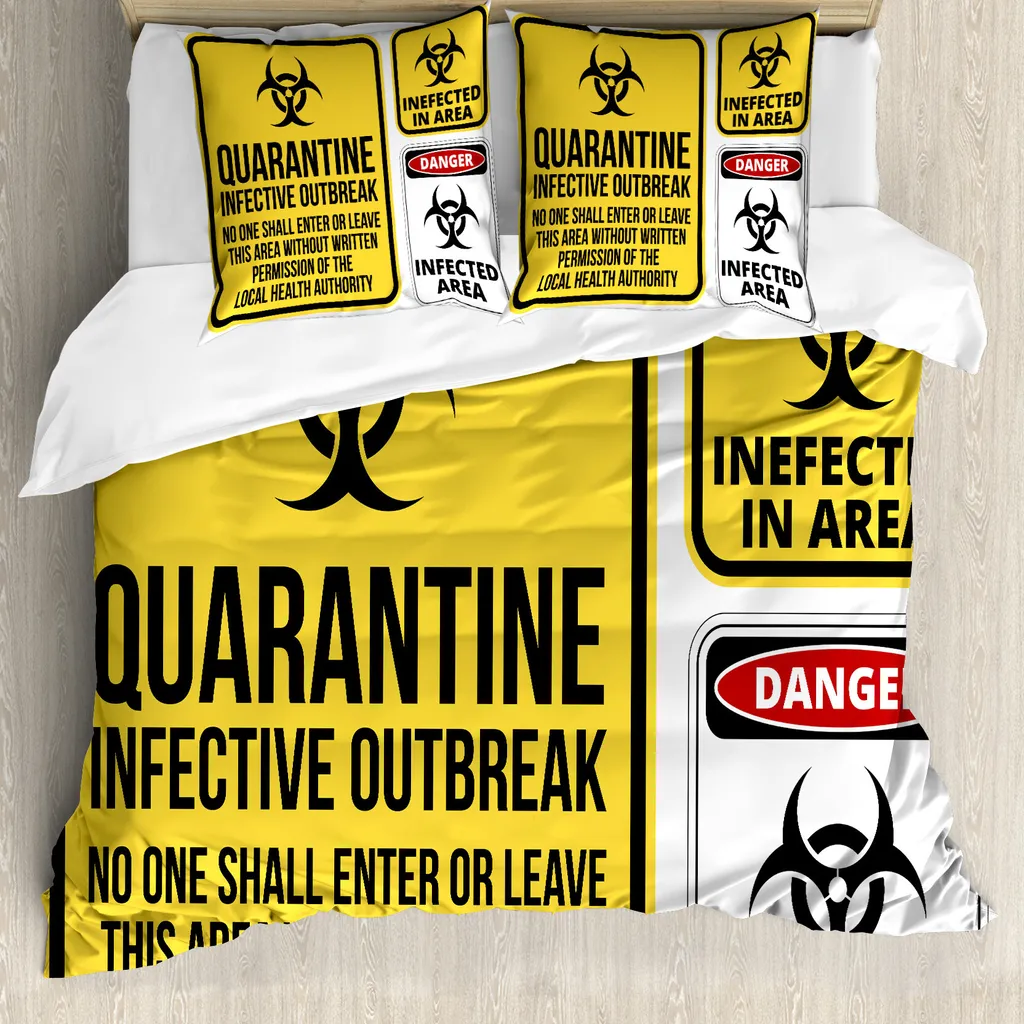 Copripiumino Zombie ABAKUHAUS 200x200 cm - Set Letto Antiacaro Giallo
