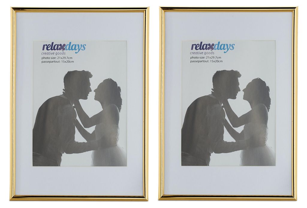 Relaxdays Bilderrahmen 2er Set, 20x30 cm, Passepartout Produktbild 