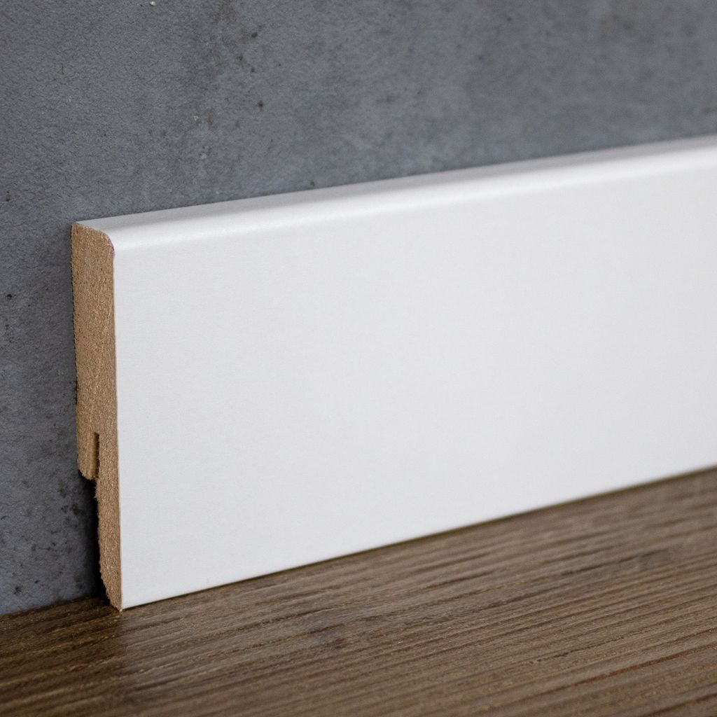 PROVISTON | Sockelleiste MDF | 12 x 58 x 2400 mm | Weiß | Produktbild 