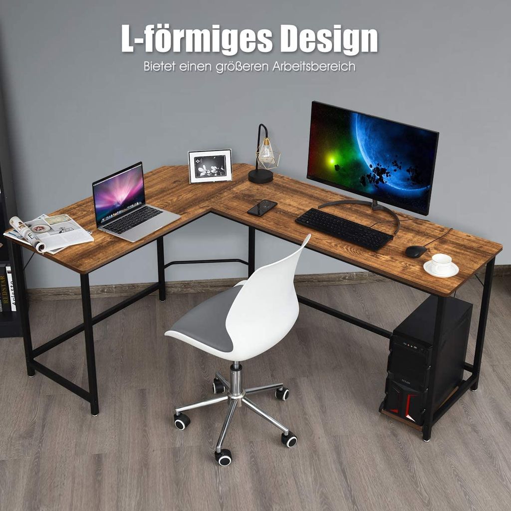Schreibtisch L Form Eckschreibtisch Computertisch Bürotisch Laptop PC Tisch