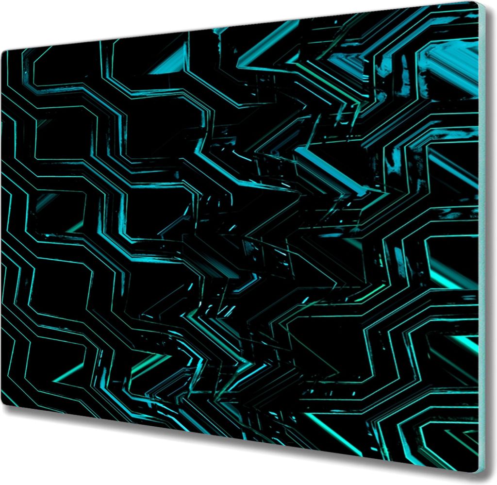 Coloray Hackbrett Herdabdeckplatte 60x52 cm Küchenbrett Kochplattenabdeckung Schneidebrett - abstrakte Grafik
