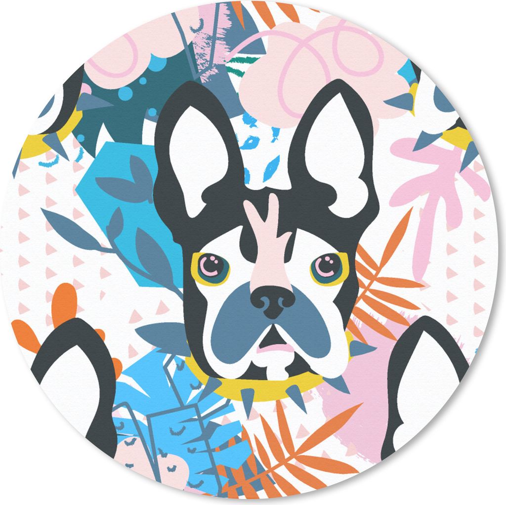 MuchoWow Mauspad Mousepad Muster - Hund - Pflanze - Jungen - Mädchen - Kinder - Kind 40x40 cm - Mousepads - Maus Mat - Pad - Mausunterlage - Sch...