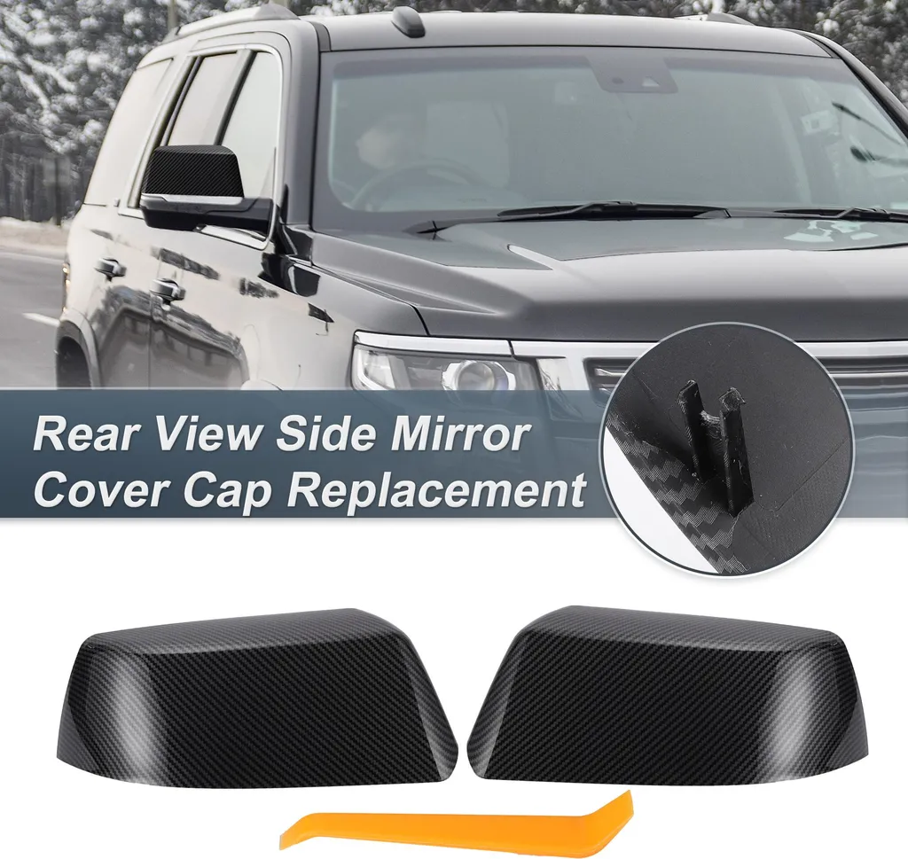 Couvercles de Miroir Carbone Noir Haute Résistance pour Cadillac et GMC