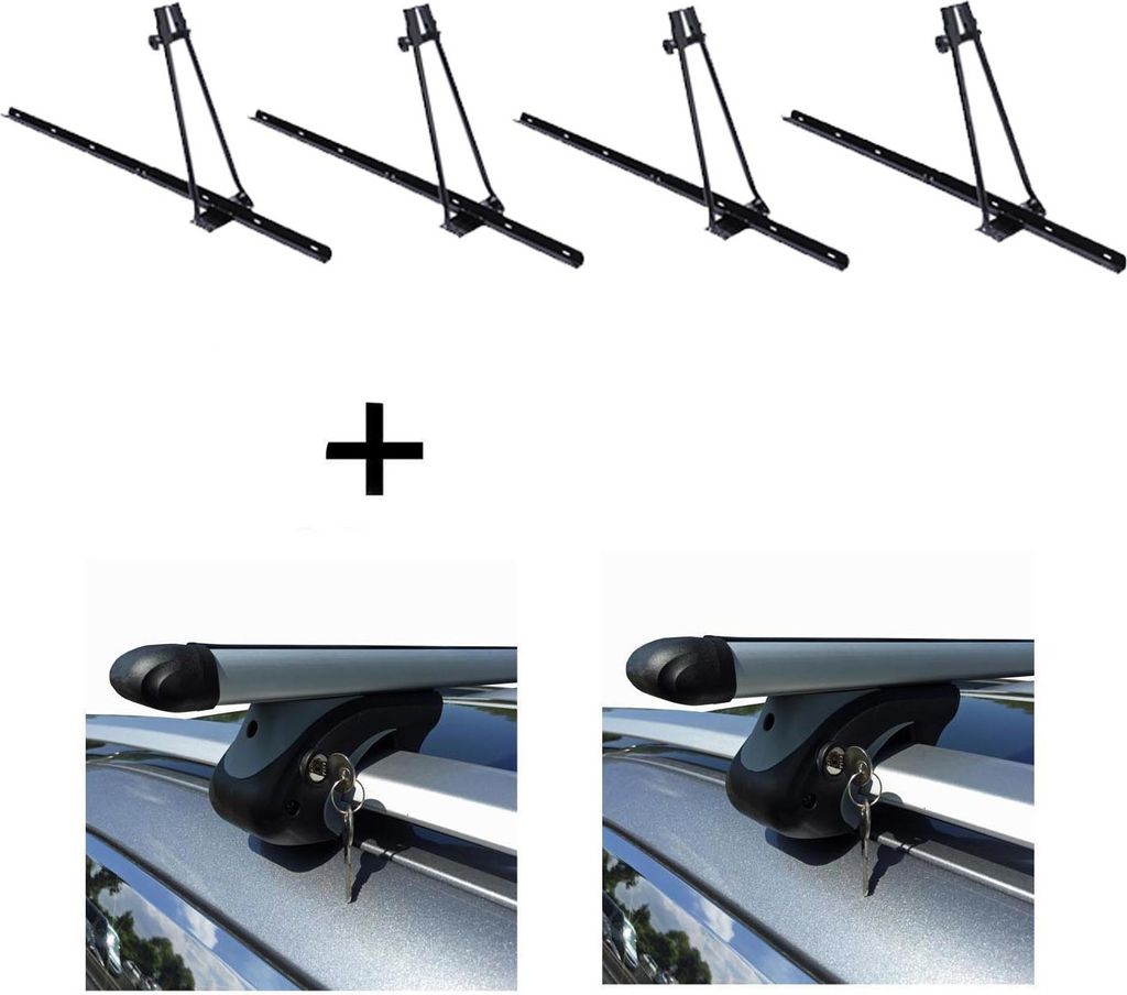 4x Fahrradträger ORION + Relingträger VDP XL 135 kompatibel mit für Renault Koleos 2008-2016
