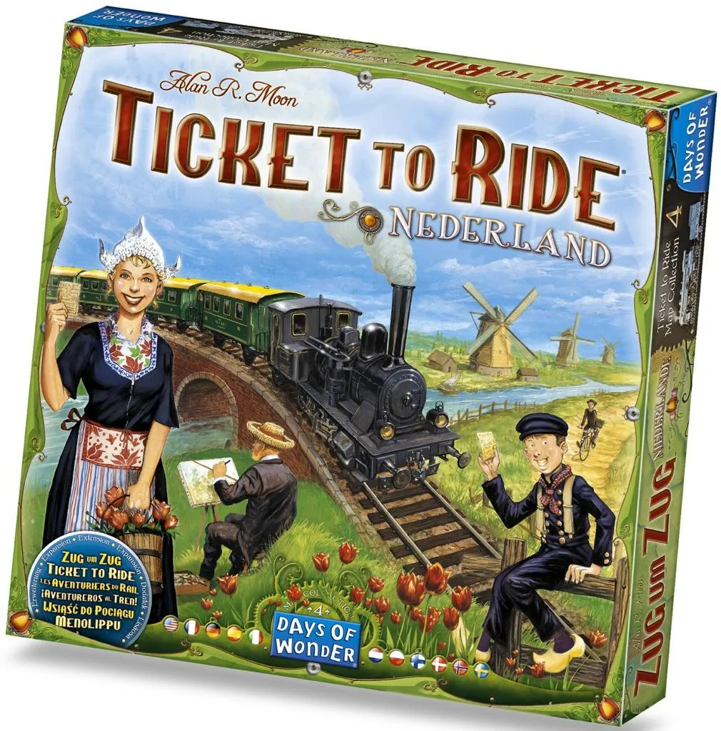 Ticket to Ride Pays-Bas - Jeu avec Système de Jetons de Péage et Ponts Mobiles