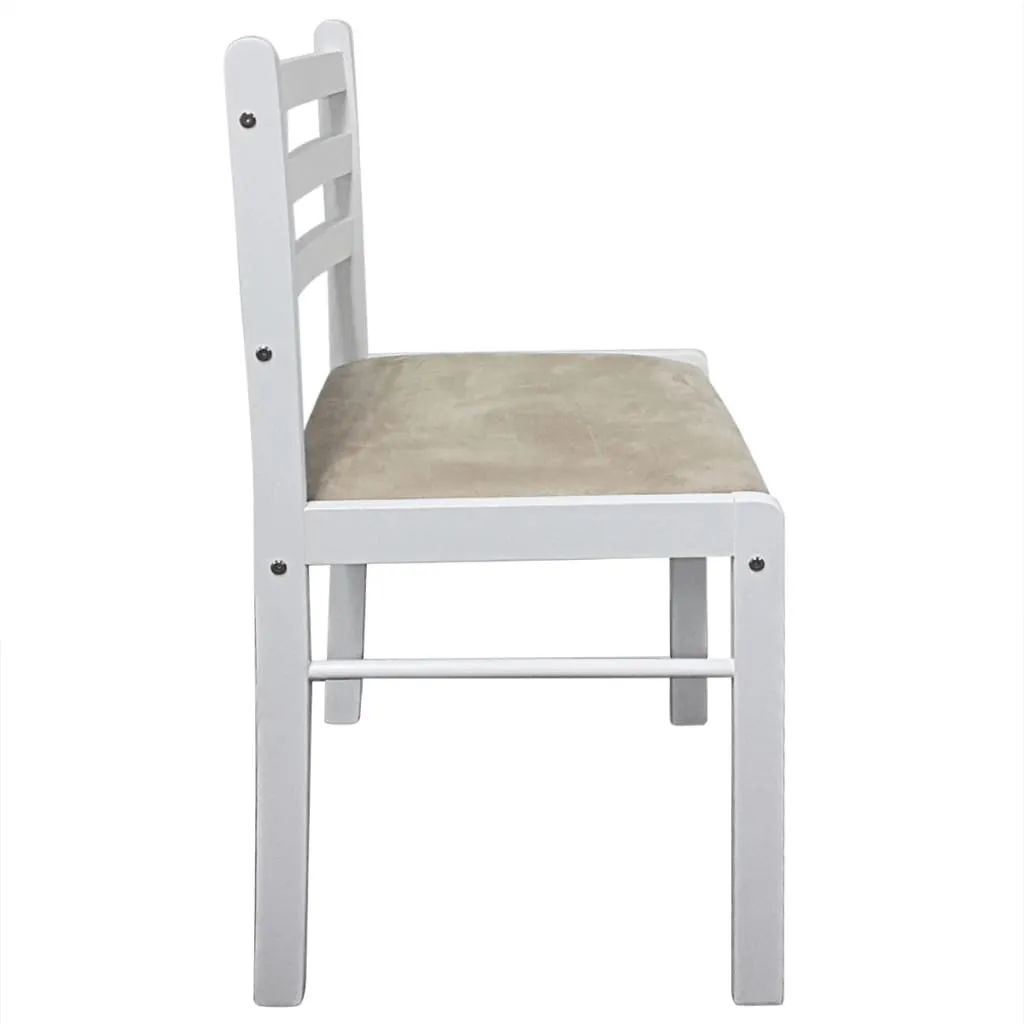 Set 2 Sedie vidaXL Legno Massiccio e Velluto Bianco | Design Elegante - 5