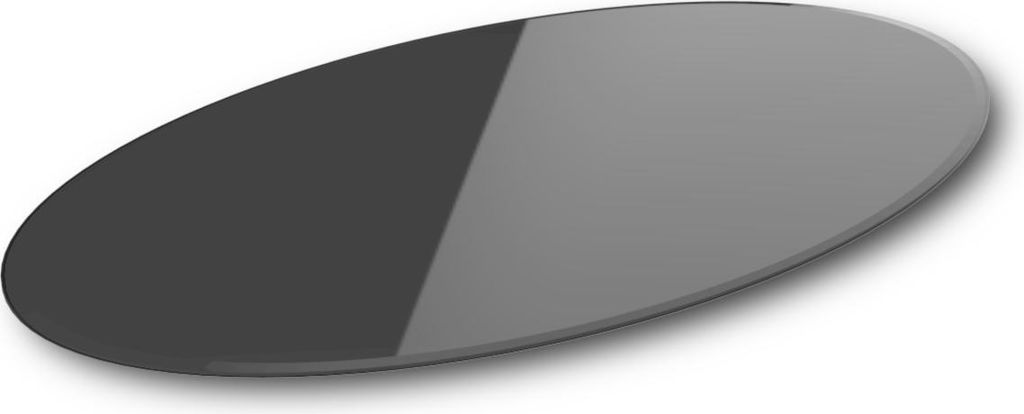 HOOZ Glasplatte – Tischplatte aus ESG-Sicherheitsglas 6 mm mit Facettenschliff, für Couchtisch, Glastisch, oval 100 x 60 cm, Schwarz