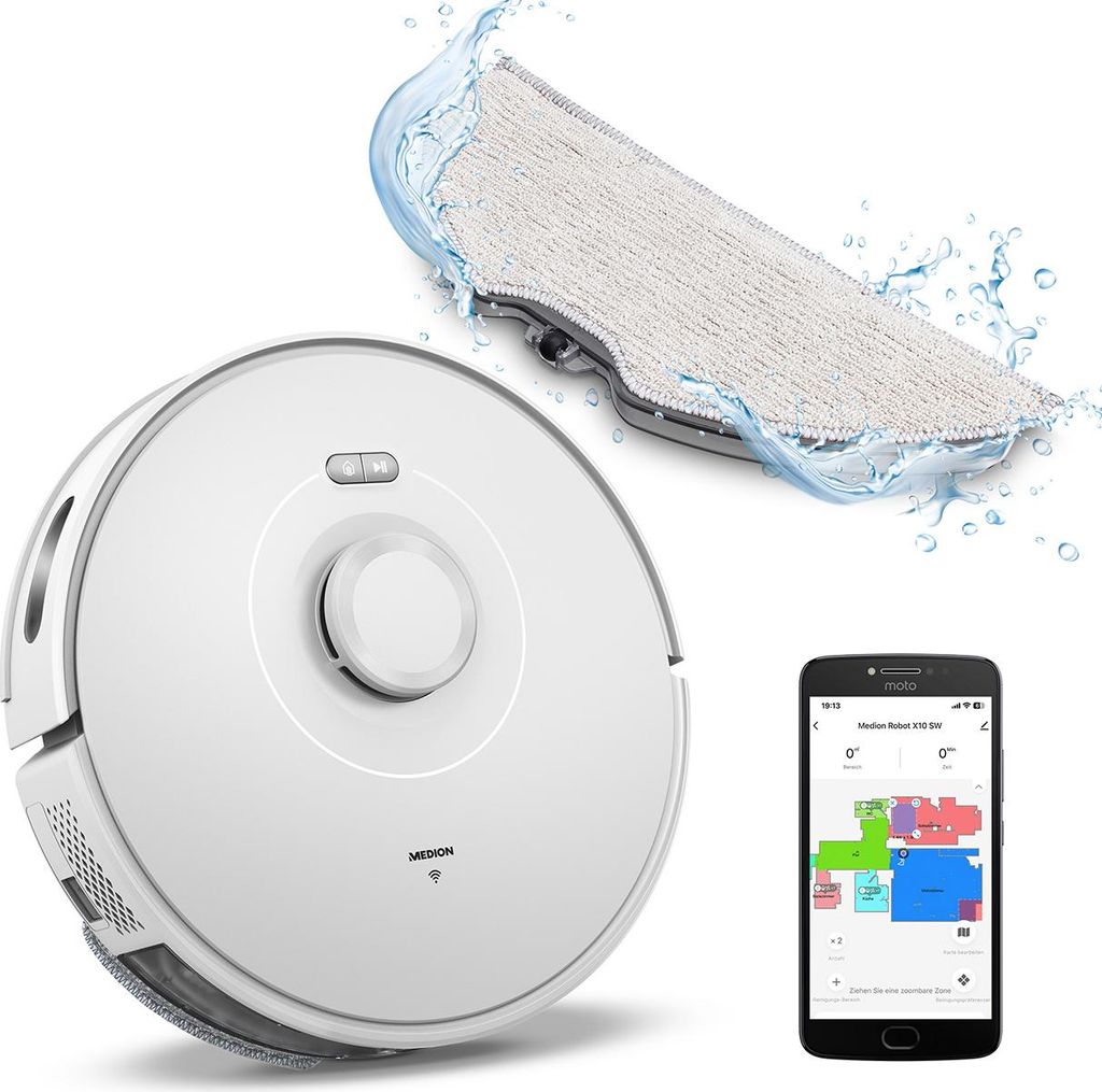 MEDION Aspirateur robot avec navigation laser et fonction Image du produit 