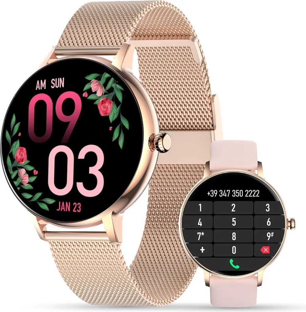 Smartwatch Donna 1.32 pollici: Funzione Chiamata, SpO2 e Pressione