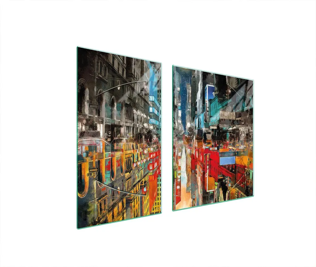 Copri Piano Cottura 100x52 City - Tagliere Gigante in Vetro 2 Pezzi