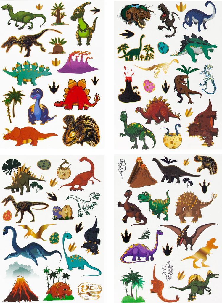 Oblique Unique 78 Temporäre Tattoos Kinder Dinosaurier Produktbild