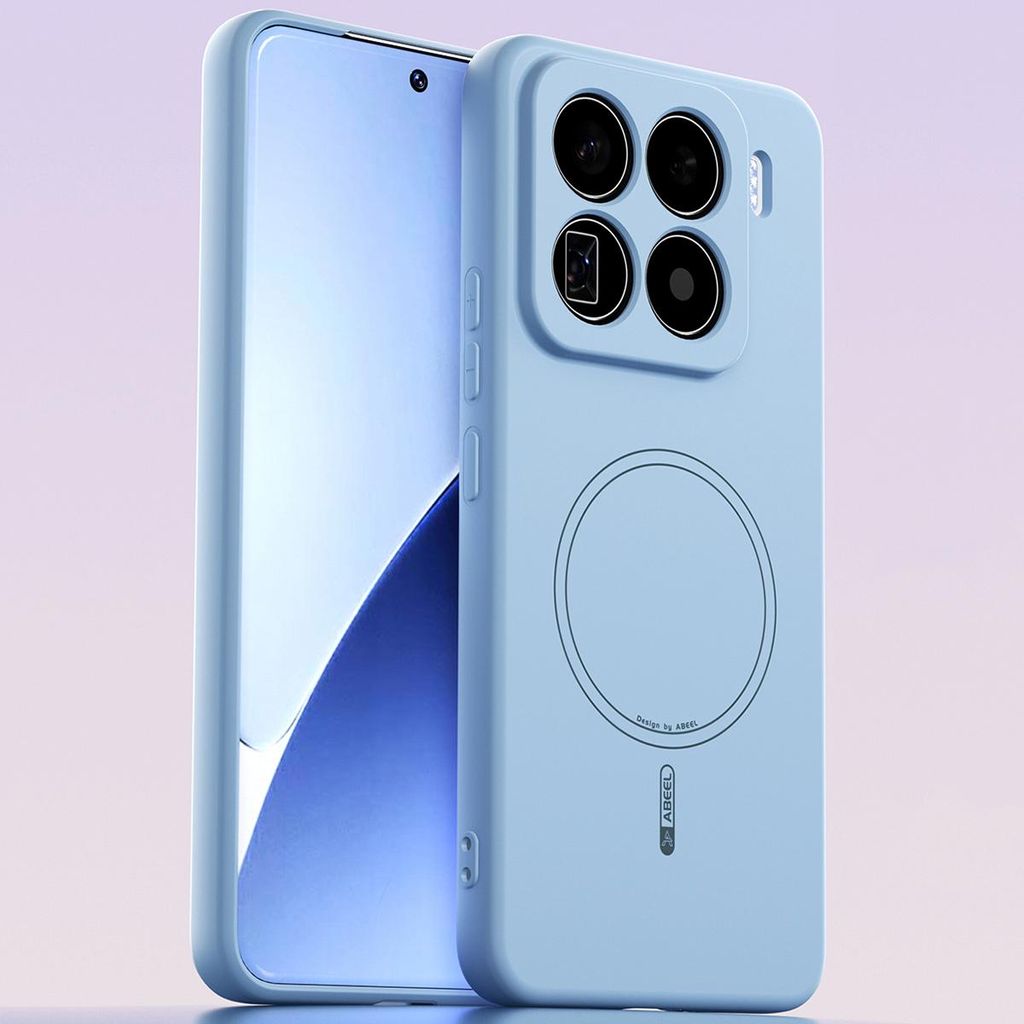 Magnetische Handyhülle für Xiaomi 15 Pro, MagSafe kompatible, Flüssig Silikon Stoßfest Kratzfest Hülle Blau