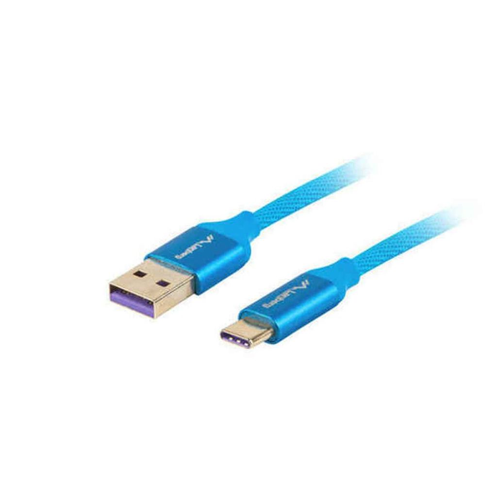 Kabel USB 2.0 typu A do USB typu C Lanberg 1 m niebieski