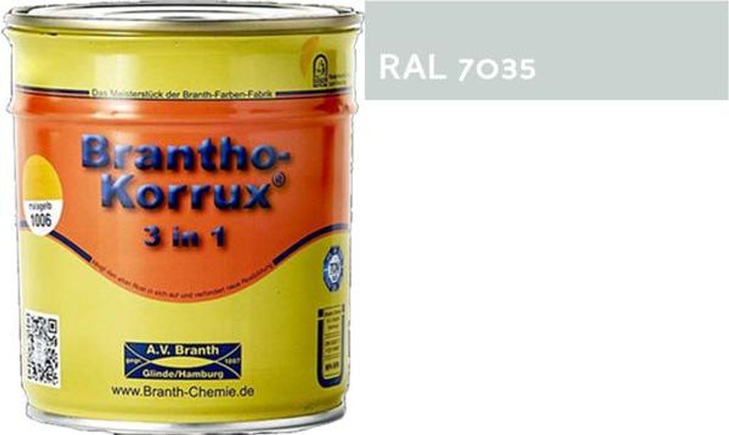 Brantho Korrux 3in1 Rostschutzfarbe 750ml RAL 7035 Produktbild 