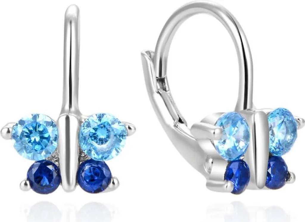 Boucles d'oreilles Ludiques Papillons Brillants sertis de Zircons