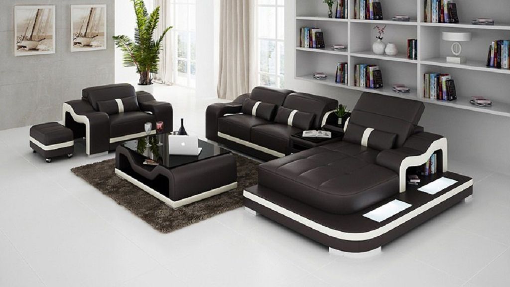 Sofa Luxus L-Form + Modernes Design Neu