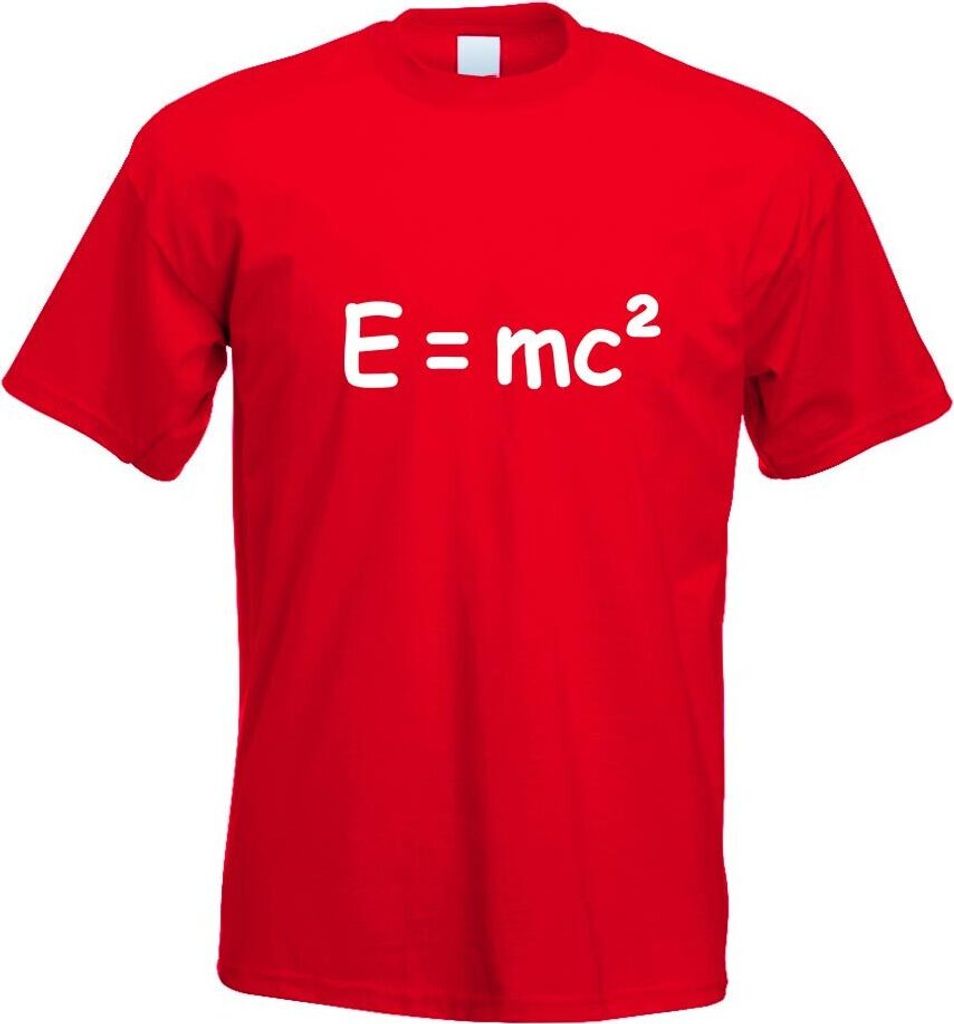 Kiwistar - T-Shirt - rot - E=mc2 - e = mc2 Einstein Motiv Bedruckt Funshirt Design Print - mit Motiv Bedruckt - Funshirt Design - Sport - Freizeit ...