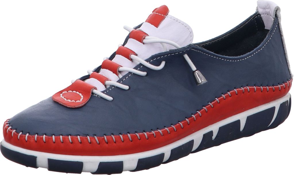 Gemini Damen Sneaker Leder Schlupfschuh herausnehmbare Decksohle 395470-01, Größe:37 EU, Farbe:Blau