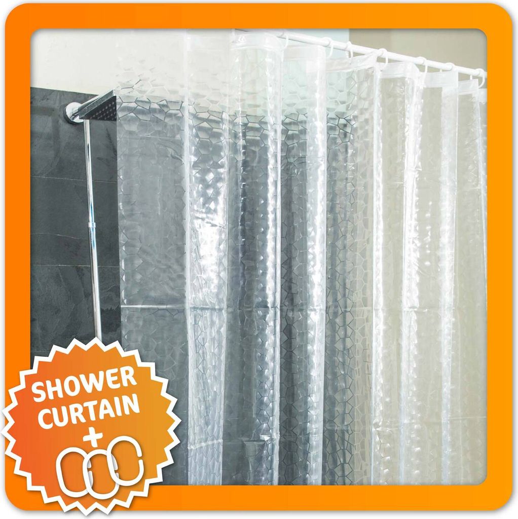 Sprchový záves - Transparentný diamant 180x180cm Obrázok produktu 