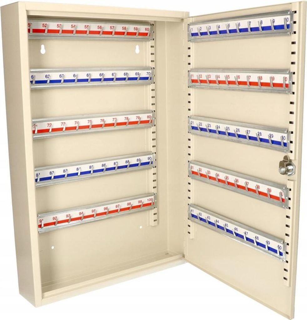 FEINZ | Schlüsselbox 100 Stück - Metall - 38x55x8 cm - Praktisch - Platzsparend - Sicherheitslösung