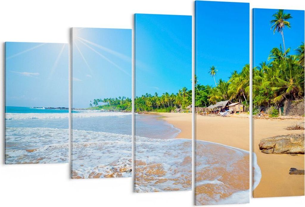 Bild auf Leinwand - Leinwandbild - Insel Landschaft Maledivie Freiheit - 150x100cm - Wand Bild - Wanddeko - Leinwanddruck - Bilder - Kunstdruck - L...