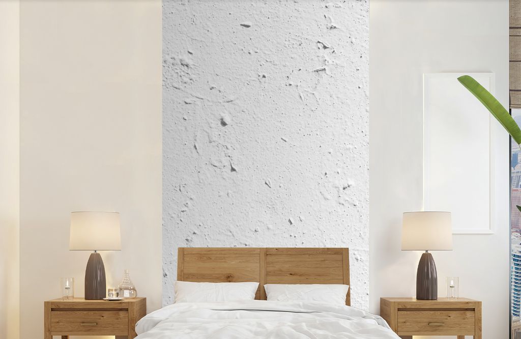 MuchoWow Fototapete für Wohnzimmer oder Schlafzimmer Wandtapete Vinyl Motivtapete Wand - Weiß - Farbe - 120x240 cm - Hintergrundbild