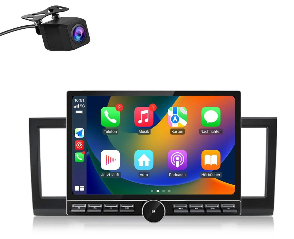 13.1" CarPlay Autoradio mit Kamera Für VW Transporter T6 Multivan Caravelle 2015-2022 GPS Navi WIFI 4G BT SWC USB 6+128GB 8-Kern DAB+ Android Auto