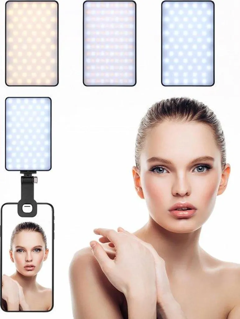 Lampe Klipsel 120 LED Rechargeable 3000mAh pour Smartphone et Tablette