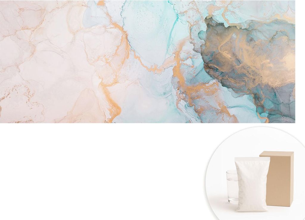 Fototapete - Wandbilder für Wohnzimmer - 208x146 cm - Dekorative Wandfolie - Modernes Design für Wanddekoration - Tapeten für Innenräume - Aqua...