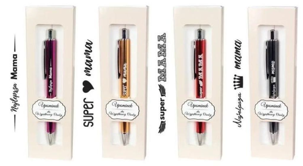 Kugelschreiber mit Aufdruck für Mama im Etui GB Mix – Produktbild 