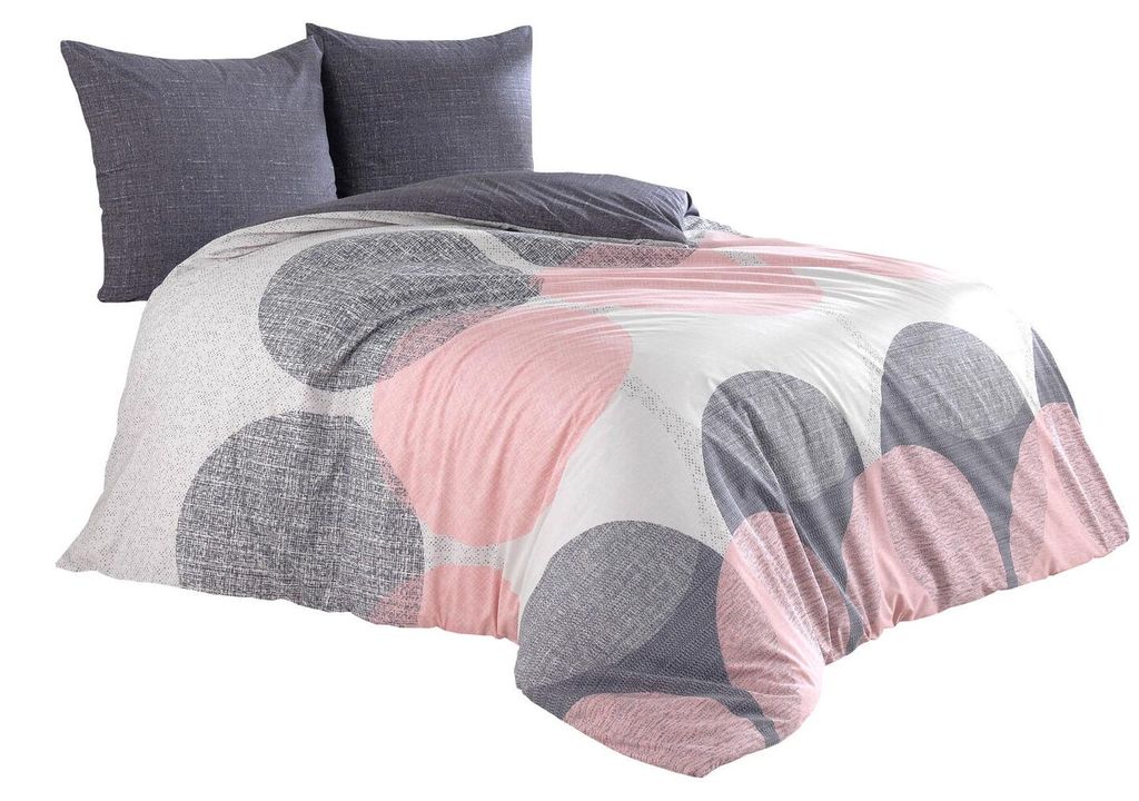 3 tlg Baumwolle Renforce Bettwäsche 240x220 + 80x80 cm Produktbild 