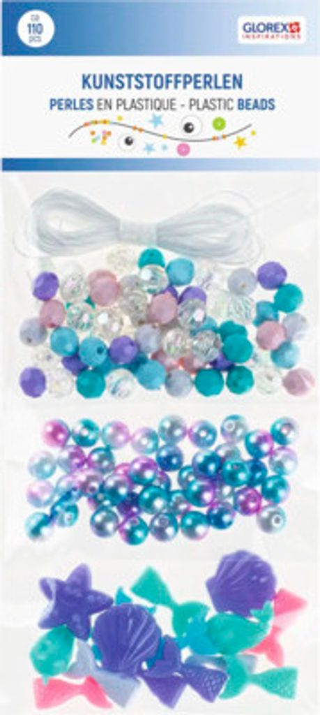 Kunststoff Perlen Set Nixe mit Gummiband 110 g