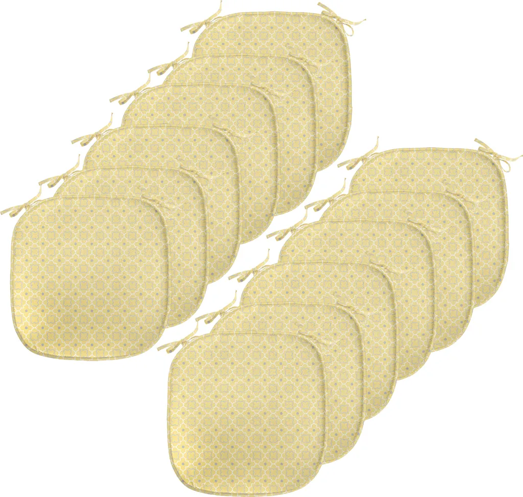 Set 12 Cuscini Decorativi Marocchini ABAKUHAUS Giallo 40x40 Impermeabili