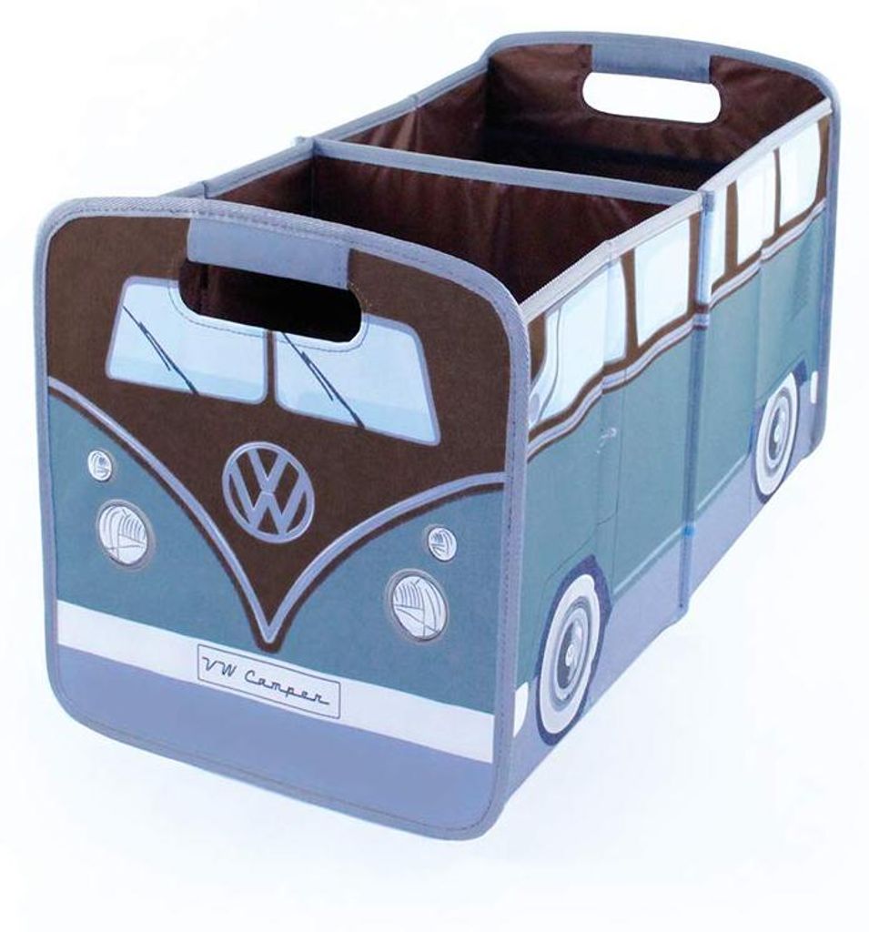 Kollektion - Faltbarer Volkswagen Aufbewahrungskoffer/Tasche für Spielzeug und Lebensmittel in Form eines T1 Bulli Busses (klassischer Bus/Benziner)