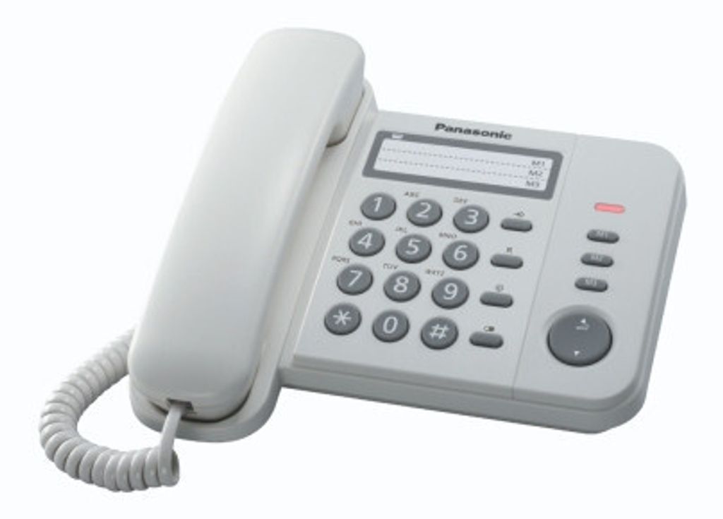 Panasonic KX-TS520EX1W Weißes schnurgebundenes Telefon mit Direktwahltaste