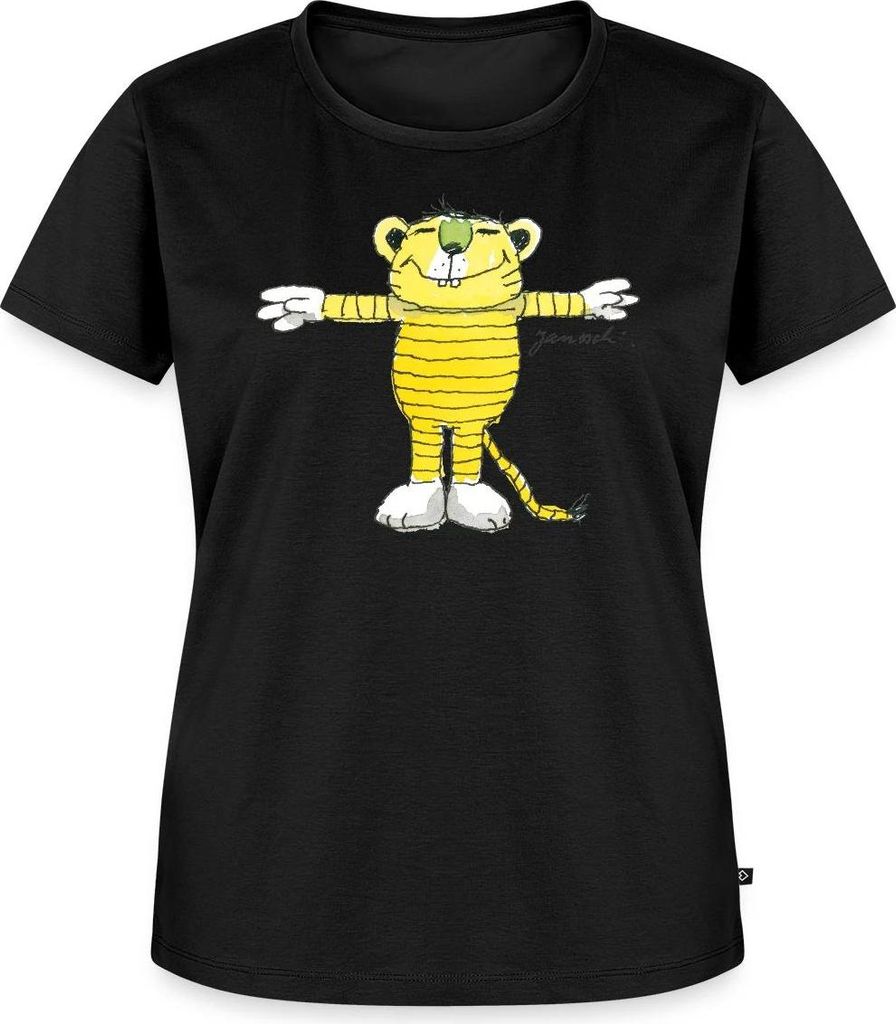Spreadshirt Janosch Tiger Pose Frauen Premium T-Shirt, M, Schwarz