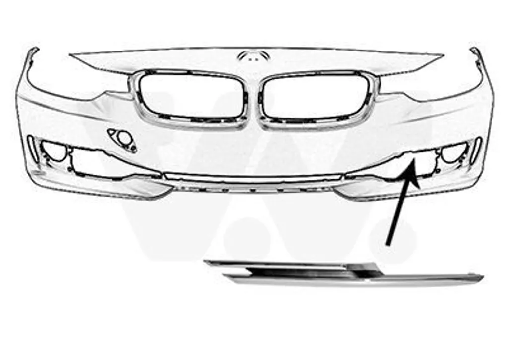 Grille de cache pare-chocs avant gauche pour BMW Série 3 finition ABS