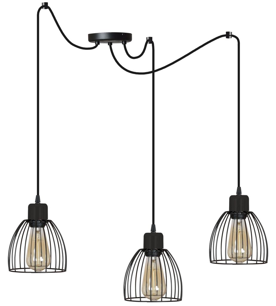 LED Spinnen Kronleuchter Modern LOFT Schwarz Weiß – Pendelleuchte als Hängelampe