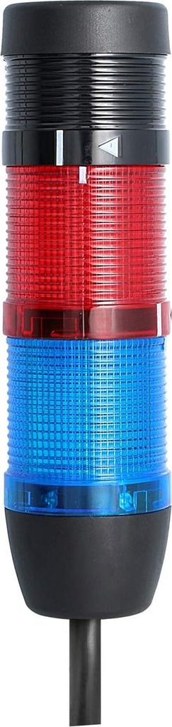 STEX24 Signalsäule blau-rot, 50mm, 24V AC/DC, LED-Dauerlicht mit Summer, Kabel 10,0 Meter, SS50-B2/24 161 Lautstärke 90