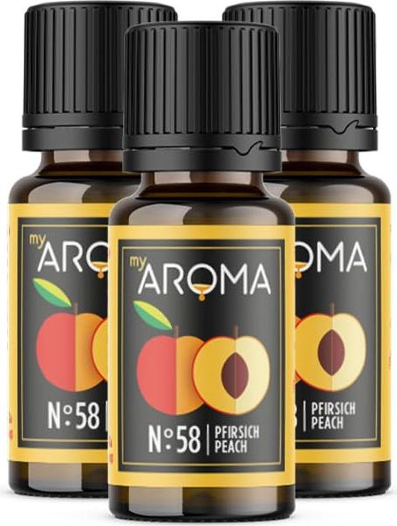 myAROMA Flavour Drops – Pfirsich 3x10ml, Zuckerfreie, Produktbild 