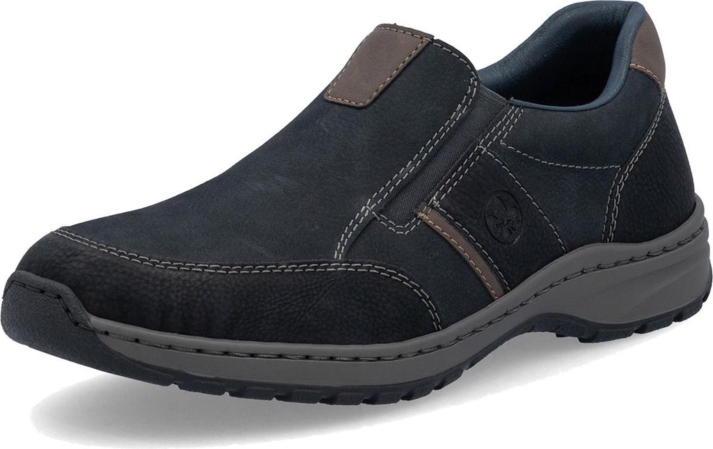 Rieker Herren Slipper 30363-40, 30363-41, 30363-42, 30363-43, 30363-44, 30363-46 RIE-03356 schwarz/pazifik/schoko 41