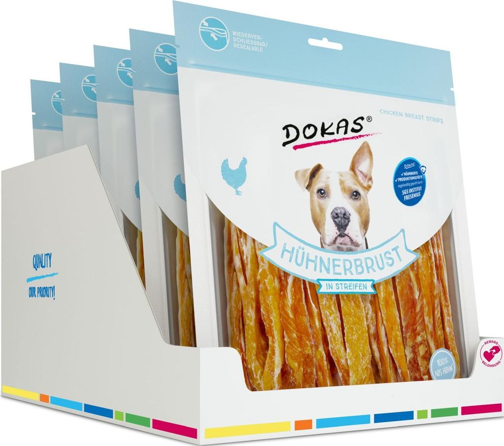 DOKAS Hühnerbrust in Streifen 500g 5er Pack