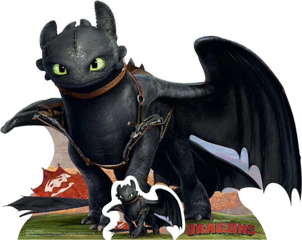 Pappfigur Ohnezahn Dragons Höhe 61 cm