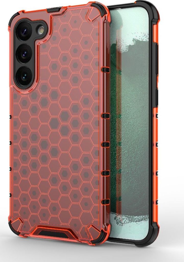 Mobigear Honeycomb Samsung Galaxy S23 Plus Hülle Hardcase Backcover Stoßfest - Rot