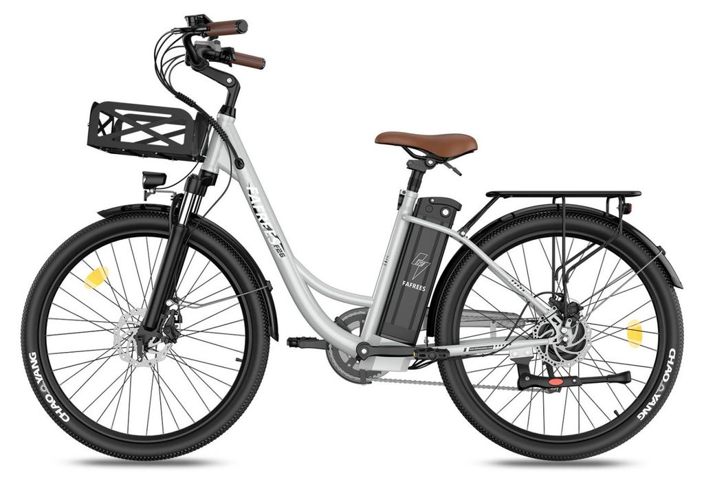 Elektrisches Fahrrad FAFREES F26 Lasting - Motor 250W Akku 36V25Ah 26x1.95 Zoll Reifen Mechanische Scheibenbremsen - Grau