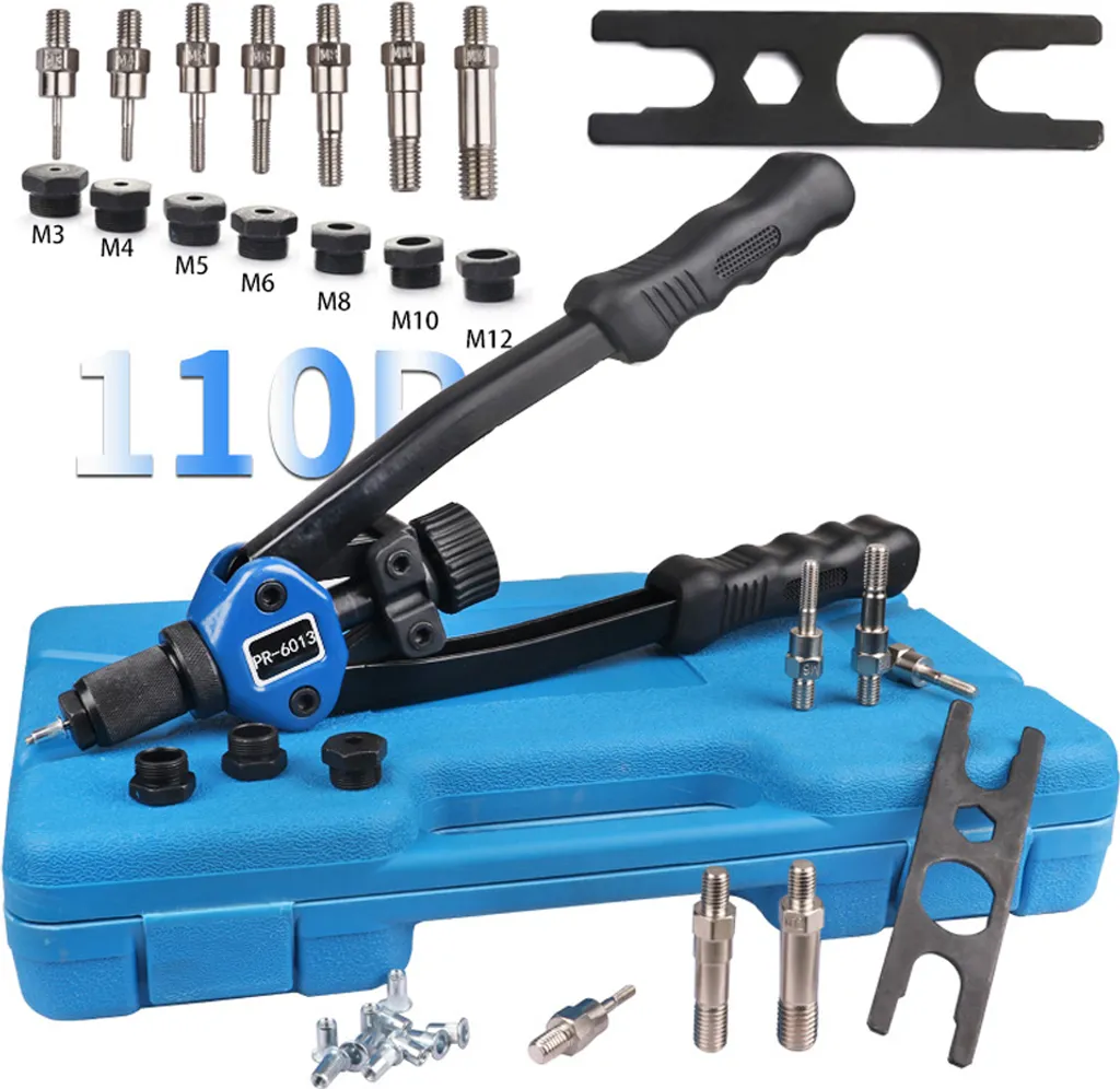 Machine à riveter manuelle simple avec kit d'outils professionnel complet