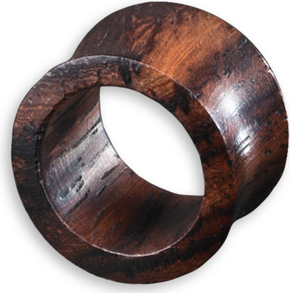 viva-adorno 1 Stück 6mm Double Flared Flesh Tunnel Plug aus Holz verschiedene Holzarten zur Auswahl Größe 4 - 30mm WP2,Sono Holz
