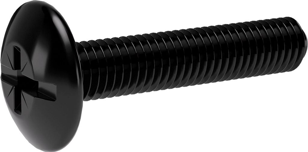 Spezialschrauben M6x30 passend zu Schrankrohrlager Oval 4/5/6, Stahl schwarz matt verzinkt - 100 Stück
